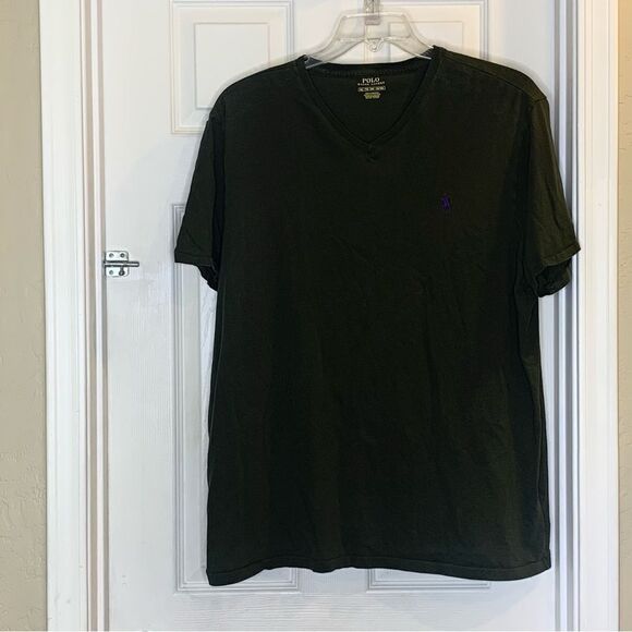 Polo Ralph Lauren Jersey V-Neck T-Shirt Olive Color Size XXL - Picture 1 of 10